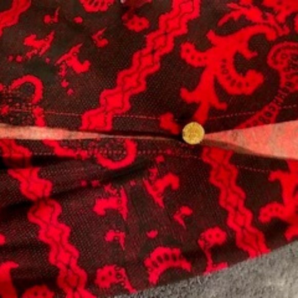 JENNIFER LOPEZ BLACK/RED CINCH WAIST TOP - Picture 6 of 8